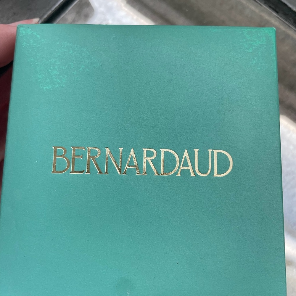 BERNARDAUD Gold Earrings with Blue Accents - Picture 4 of 6